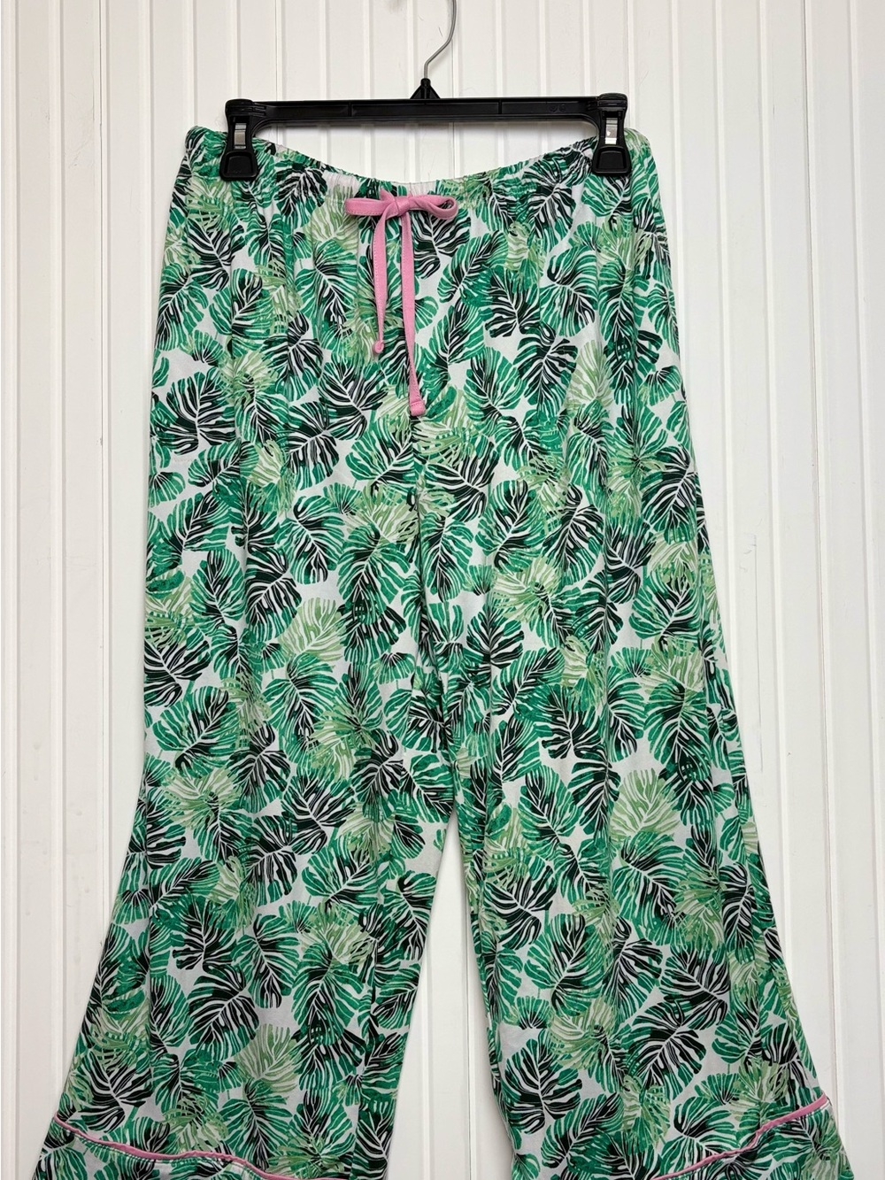 Room Service Monstera Green Tropical Pajama Set M Loungewear Resort Vacation - Picture 5 of 12